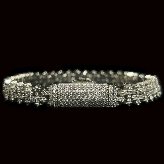 8.5mm VVS Eternity Cross Bracelet