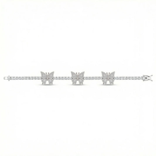 VVS Moissanite Butterfly Tennis Bracelet