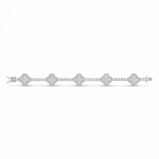 VVS Moissanite Clover Tennis Bracelet