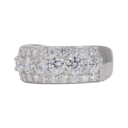 VVS Moissanite Big Stone Half Band Ring