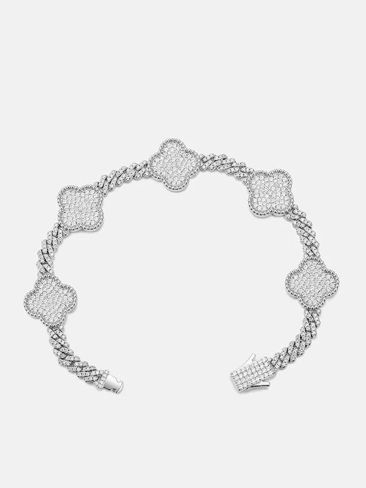 VVS Four Leaf Clover Cuban Bracelet Or Chain