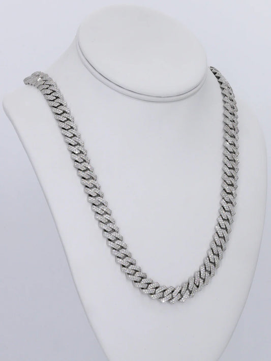 10mm VVS Moissanite 2 Row Cuban Chain - 22”