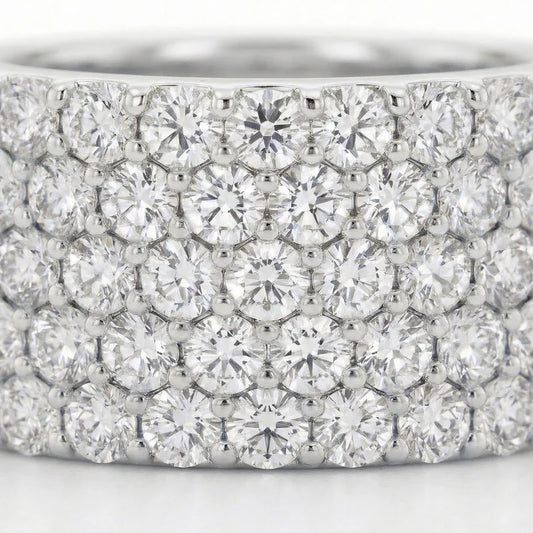 VVS Moissanite Wide Flower Setting Ring