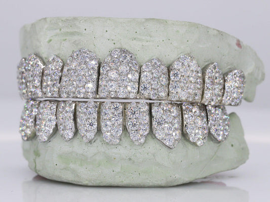 Jumbo VVS Moissanite Grillz - Silver
