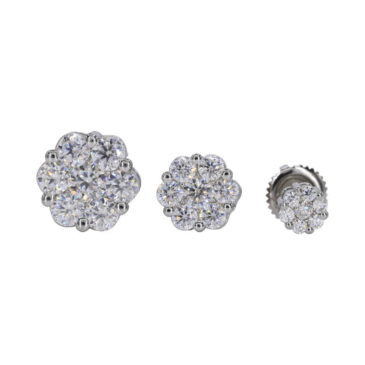 VVS Moissanite Flower Earrings