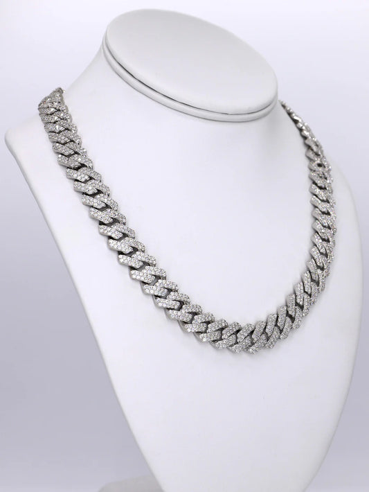 12mm VVS Moissanite 2 Row Cuban Chain - 22”