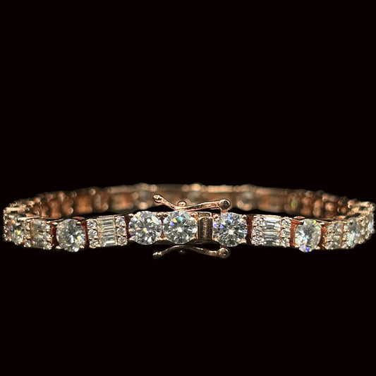 5mm VVS Round X Baguette Tennis Bracelet