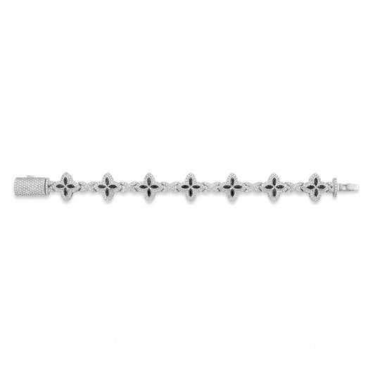 VVS Moissanite Black Clover Infinity Link Bracelet