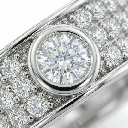 VVS Moissanite Pave Love Ring