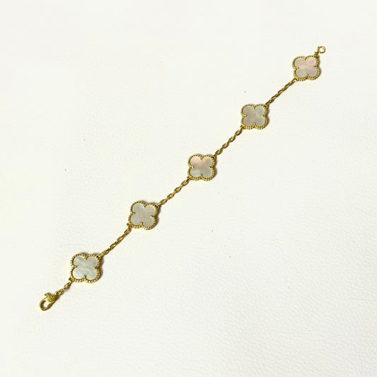 Clover Bracelet White/Gold