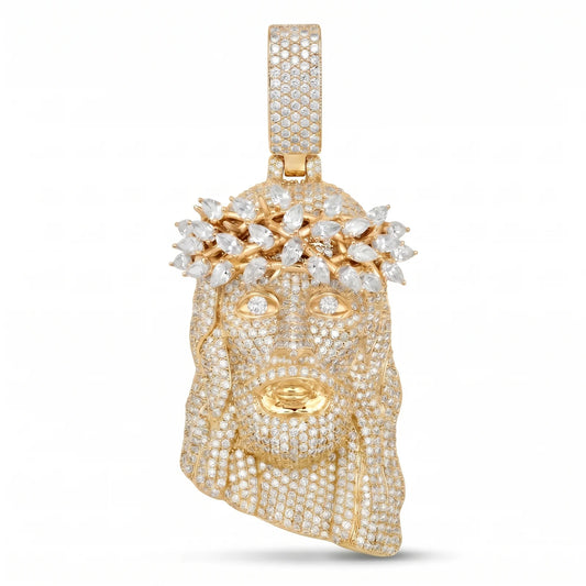 VVS Moissanite Pear Shape Jesus Pendant