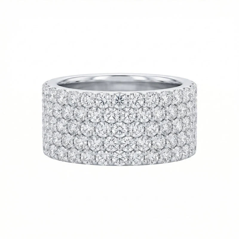 VVS Moissanite Wide Flower Setting Ring