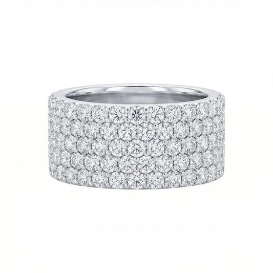 VVS Moissanite Wide Flower Setting Ring