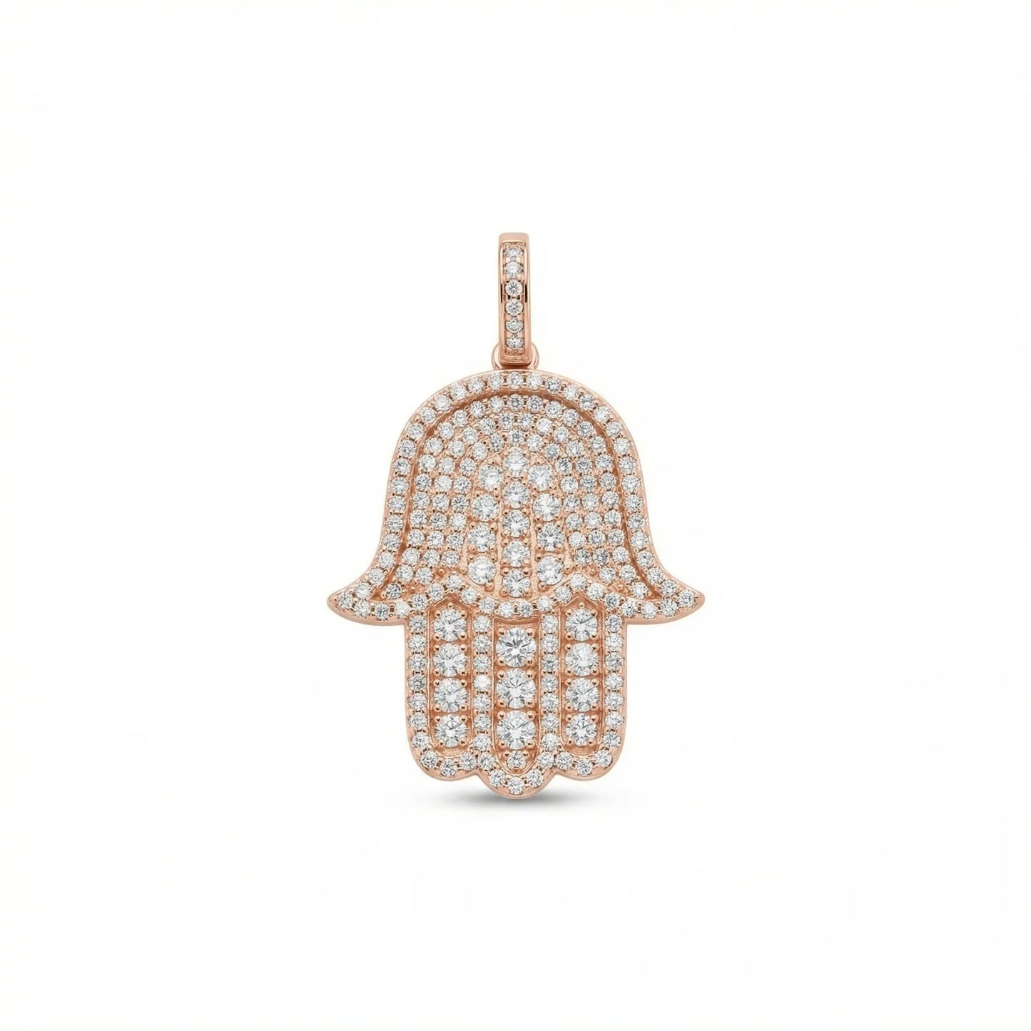 VVS Moissanite Round Cut Hamsa Pendant