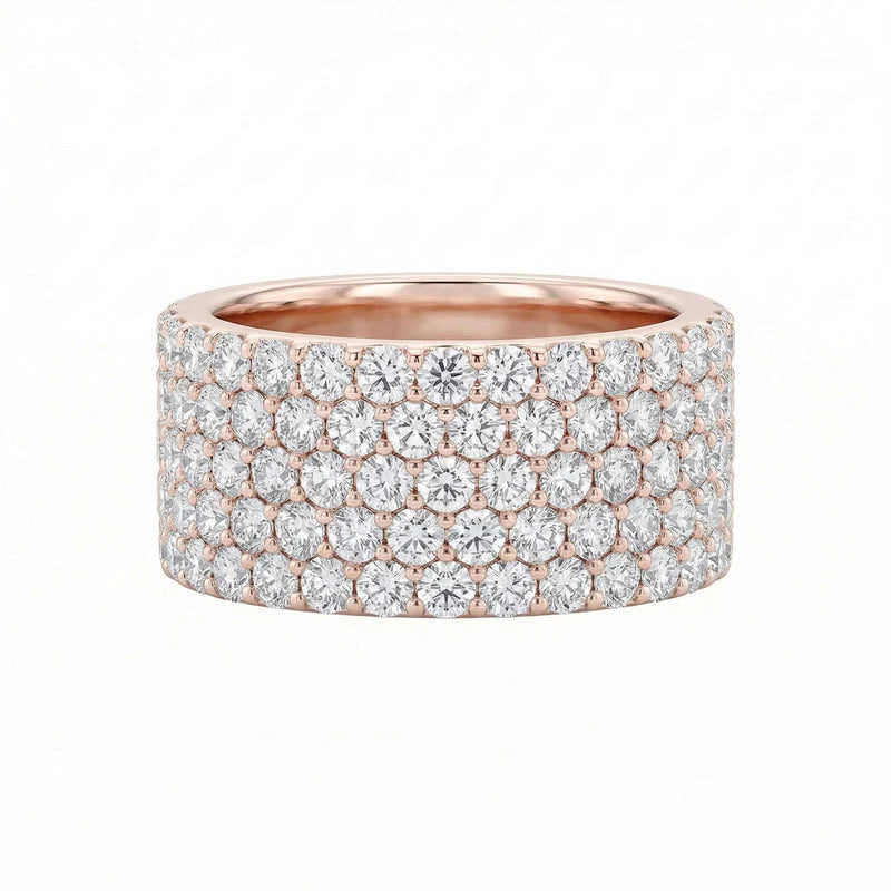 VVS Moissanite Wide Flower Setting Ring