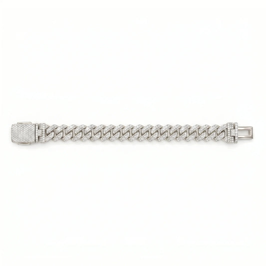 VVS Moissanite 14mm Prong Setting Cuban Link Bracelet