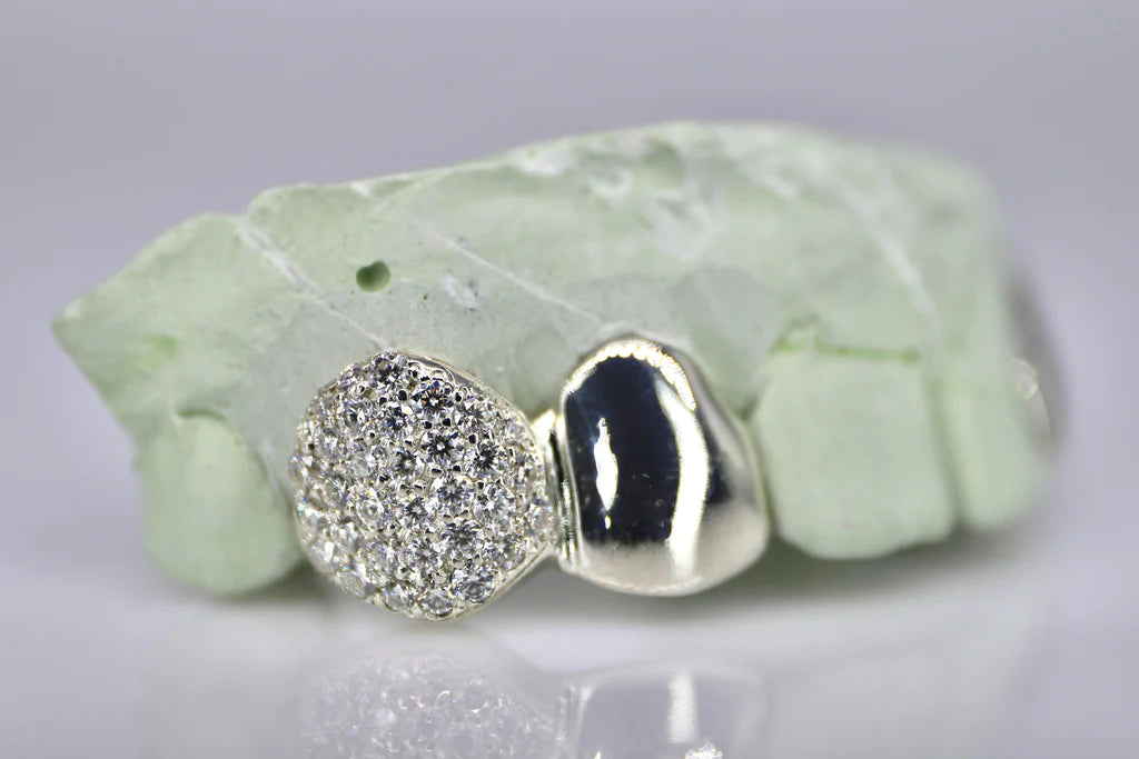 2 Teeth VVS Moissanite Solid End Grillz