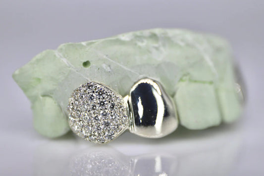 2 Teeth VVS Moissanite Solid End Grillz