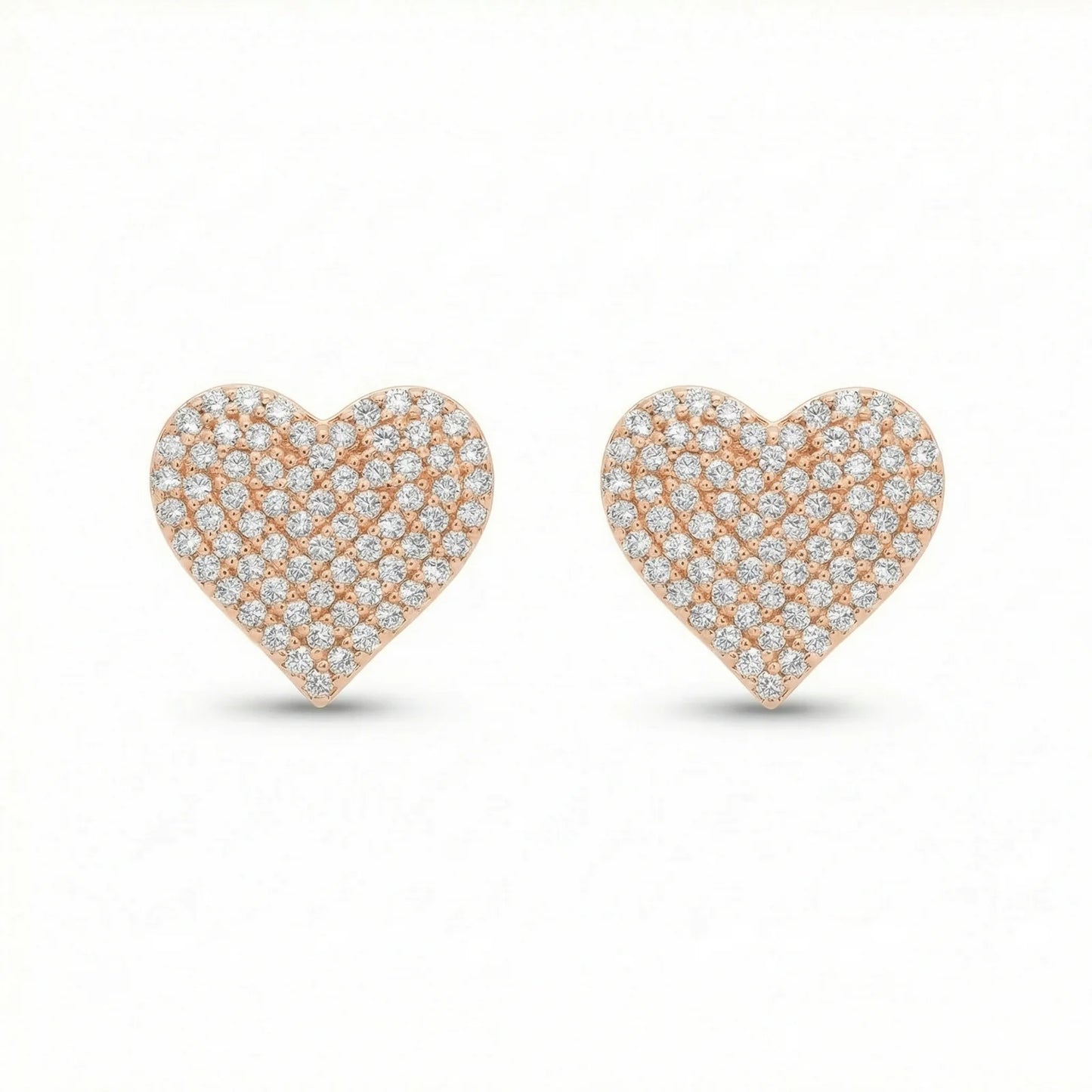 VVS Moissanite Diamond Heart Flower Set Studs Earrings