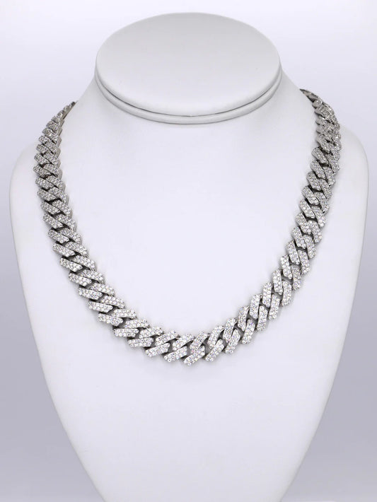 12mm VVS Moissanite 2 Row Cuban Chain - 22”