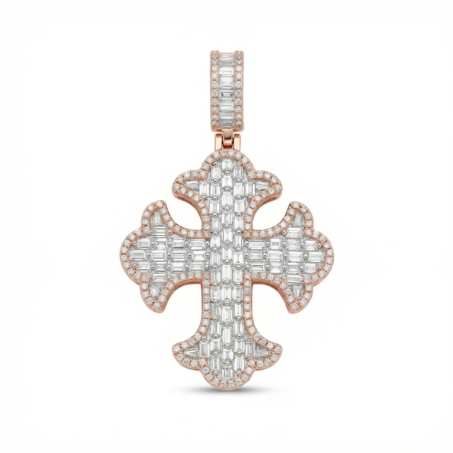 VVS Moissanite Emerald Cut Cross Pendant