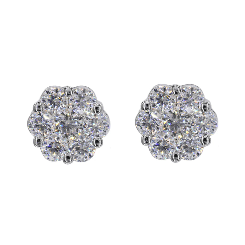 VVS Moissanite Flower Earrings