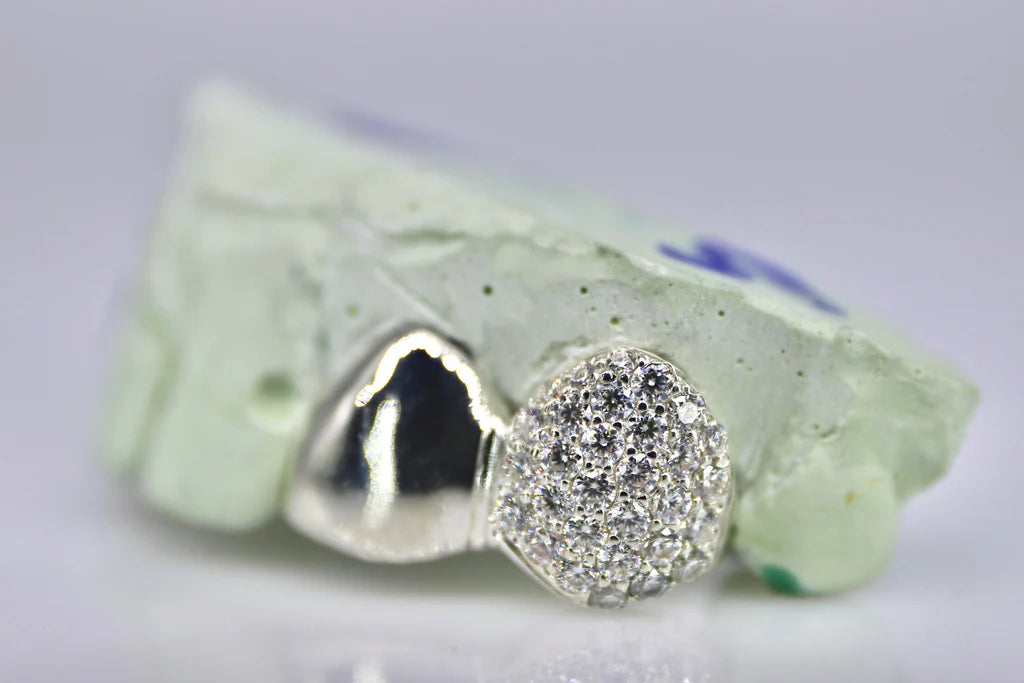 2 Teeth VVS Moissanite Solid End Grillz