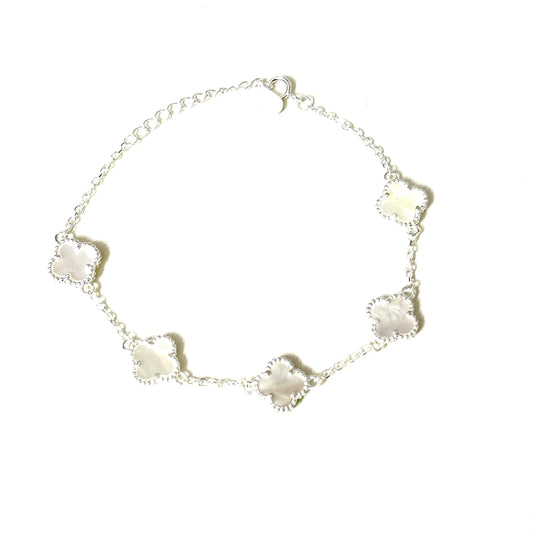 Clover Bracelet White/Silver