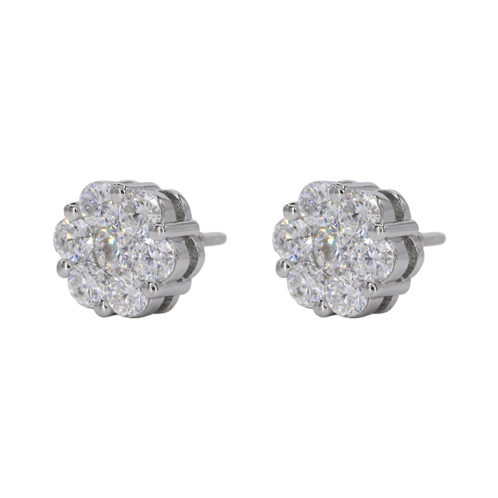 VVS Moissanite Flower Earrings