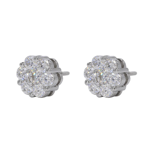 VVS Moissanite Flower Earrings