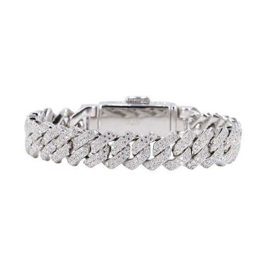 12mm VVS Moissanite Cuban Bracelet