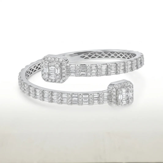 VVS Moissanite Square Set Emerald Cut Bangle