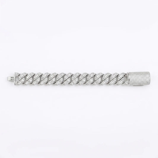 VVS Moissanite 18mm Pave Setting Cuban Link Bracelet