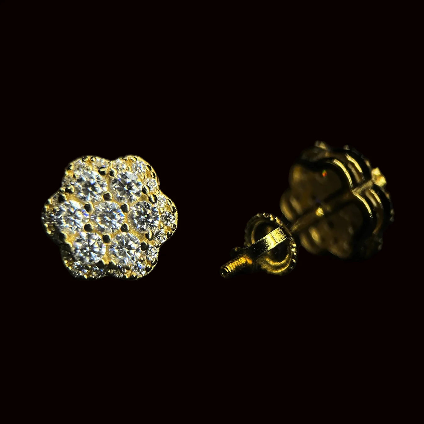10mm VVS Layered Flower Cluster Earrings