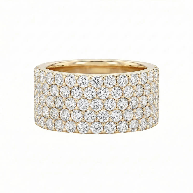 VVS Moissanite Wide Flower Setting Ring