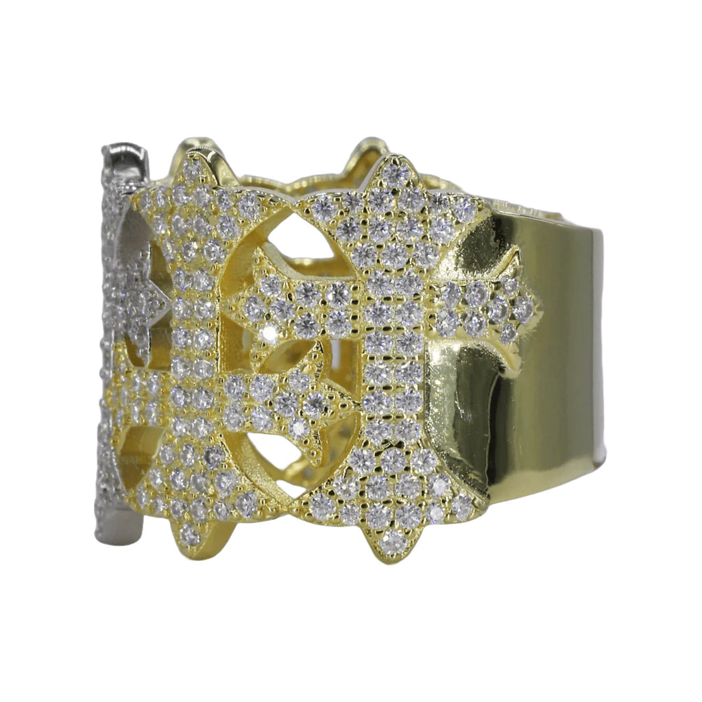 VVS Moissanite Two-Tone Chrome Hearts Ring