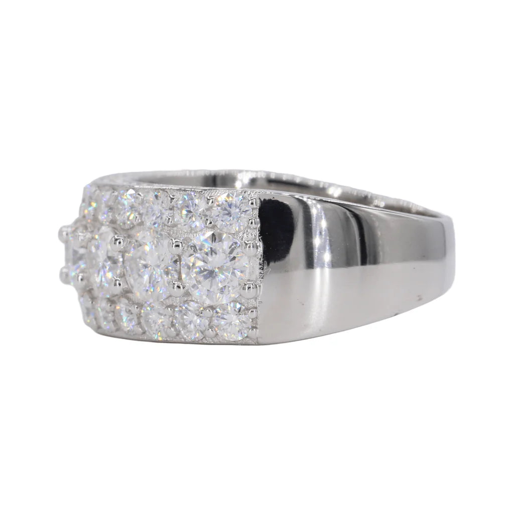 VVS Moissanite Big Stone Half Band Ring