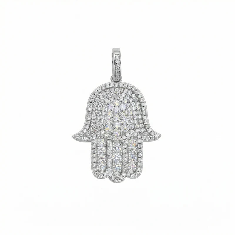 VVS Moissanite Round Cut Hamsa Pendant