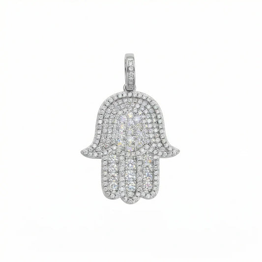VVS Moissanite Round Cut Hamsa Pendant