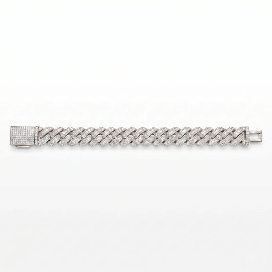 VVS Moissanite 16mm Emerald Cut Cuban Link Bracelet