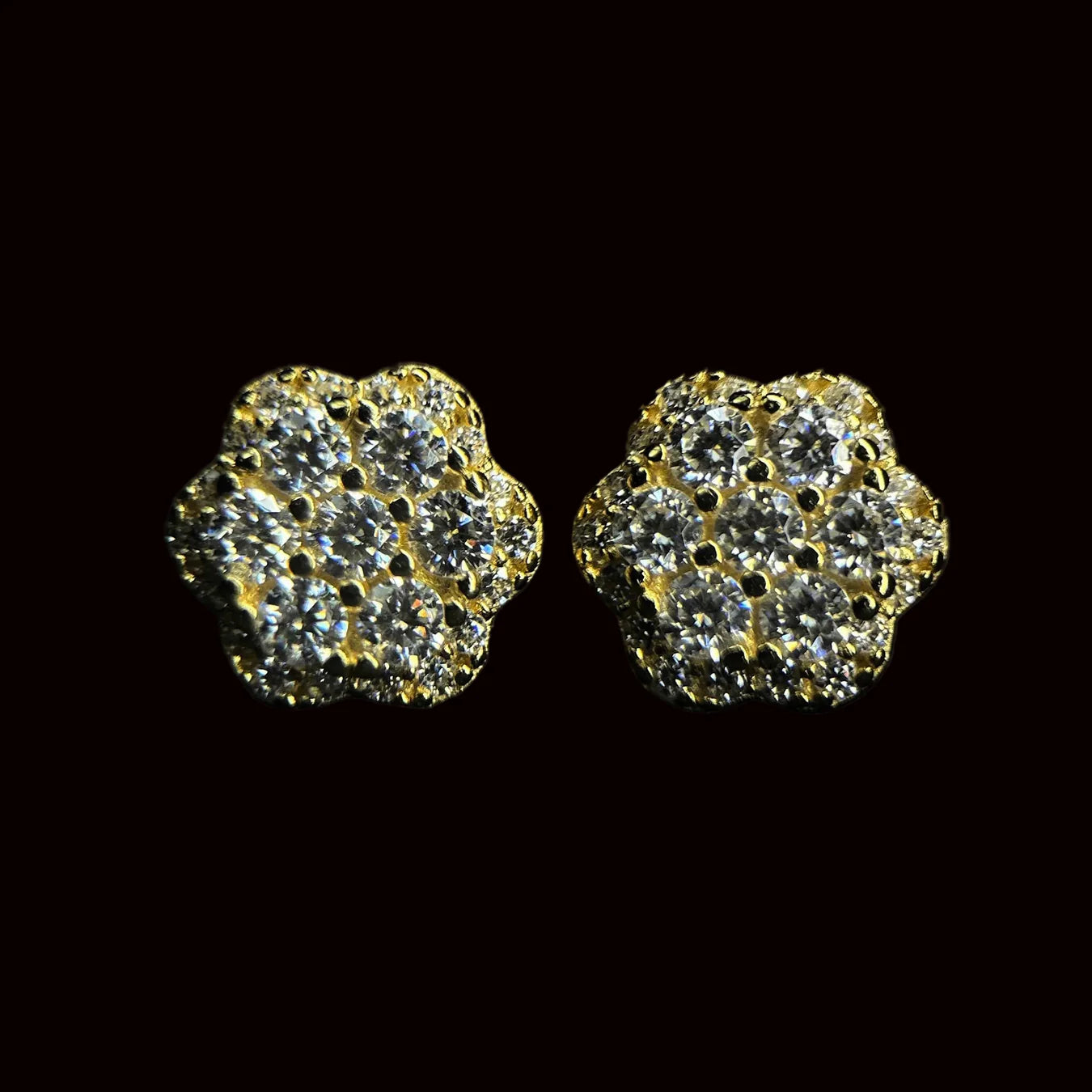 10mm VVS Layered Flower Cluster Earrings