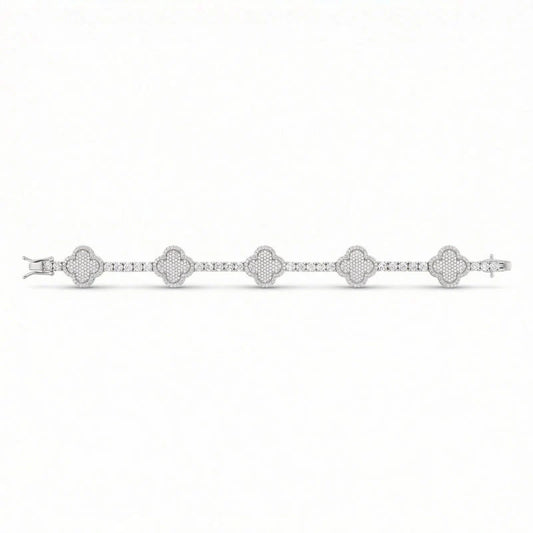 VVS Moissanite Clover Tennis Bracelet