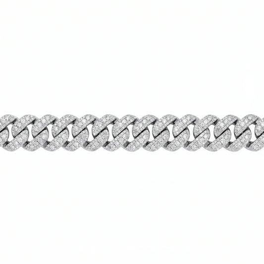 VVS Moissanite 18mm Pave Setting Cuban Link Bracelet