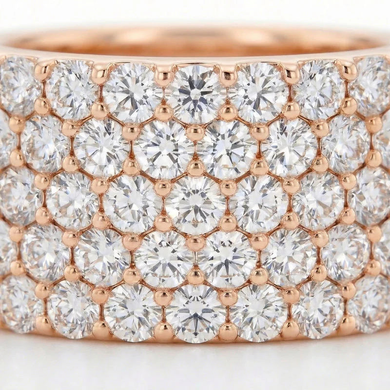 VVS Moissanite Wide Flower Setting Ring