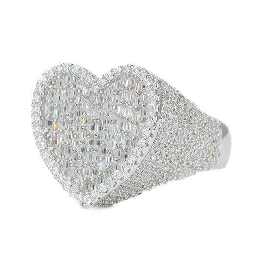 VVS Moissanite Baguette Heart Ring
