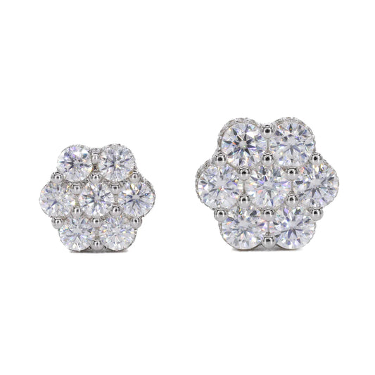 VVS Moissanite Big Stone Flower Earrings