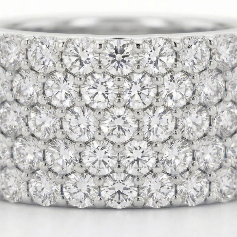 VVS Moissanite Wide Flower Setting Ring