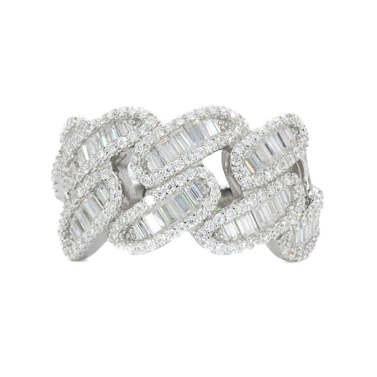 VVS Moissanite Miami Baguette Cuban Ring