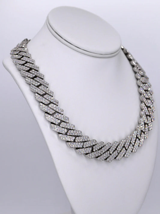 18mm VVS Moissanite 2 Row Cuban Chain - 24”