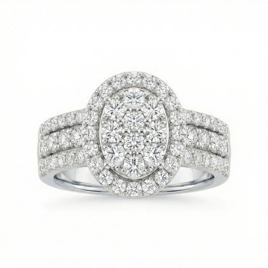 VVS Moissanite Oval Cut Triple Band Ring